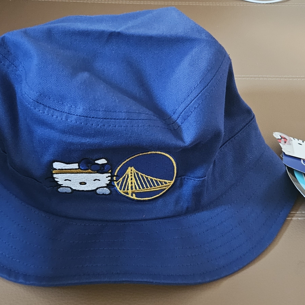Hello Kitty/ Warriors Collaboration Navy Bucket Hat with Embroidery